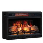 ClassicFlame 26" 3D Infrared Quartz Electric Fireplace Insert Plug and Safer Sensor, Black