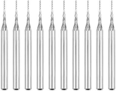 sourcing map Punta de Enrutador de Grabado de fresado de carburo para máquina de PCB, vástago de 1/8" 10 unidades 0.6 mm