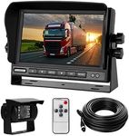 Backup Camera system Kit 7" LCD Reversing Monitor +Rear View Back Up Camera with 170 ° Wide Angle, Waterproof IP68, 18 Infrared Night Vision for Trucks/RV/Trailers/Bus/Vans/box truck