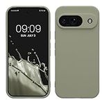 kwmobile Case Compatible with Google Pixel 9 Case - Protective Slim TPU Phone Cover - Soft Matte Finish - Gray Green