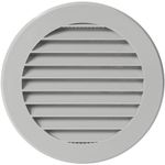 4'' Inch / 100 mm Plastic Vent Cover Grey - Round Soffit Vent - Exhaust Ventilation Louver - Air Inlet Grille Cover - Built-in Screen Mesh - HVAC Ventilation