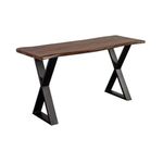 REDWOOD Sheesham Wood Console Table for Living Room | Wooden Side Entrance Table for Home & Office | Entryway Hallway Foyer Table | Solid Black Coated Metal & Dark Walnut