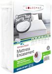 Guardmax Terry Cotton Zippered Mattress Encasement - Queen Size - 100% Waterproof and Bed Bug Proof Mattress Protector - Absorbent Six-Sided Mattress Cover, Bed Sheet is Soft and Breatheable