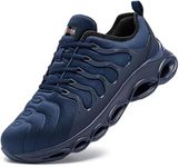 LARNMERN Safety Shoes Men Safety Sneakers Comfortable Lightweight Steel Toe Cushioning Fashion Breathable Safety Footwear 36EU-50EU, navy, 10 AU