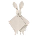 LAWKUL Baby Comforter Organic Cotton Security Blanket Muslin Soft Babe Lovey for Newborn Infant Boy Girls 40x40cm Bunny Beige