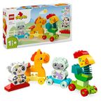 LEGO DUPLO My First Animal Train Set - Educational Toy for Toddlers - incl. Rooster, Horse, Lamb & Cow Farm Animal Figures, Birthday Gift for 1+ Year Old Boys & Girls - 10412