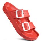 AEROTHOTIC Water Friendly Light Weight EVA Sandals and Flip Flops for Women, Arcus Red, 8