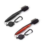 Golfoy Basics SuperKleen Dual Sided Cleaning Golf Brush (Combo Pack of 2 Black/Red)