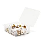 100pcs Push Pins, Decorative Thumb Tacks Round Head Drawing Pins with Storage Box Metal Push Pins Thumbtack with Steel Point for School, Office, Map, Photo Wall, Cork Board Bulletin A7DGNTD (White)