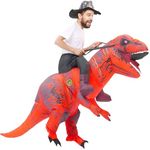 Rafalacy Inflatable Dinosaur Costume for Adult Blow up Ride-on T-rex Costume Funny Halloween Party Costume Dino Party Fancy Dress