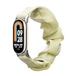 kwmobile Watch Strap Compatible with Xiaomi Mi Band 10 / Mi Band 9/8 - Yellow Scrunchie Watch Band - 5.5-7.5 inches (14-19 cm)