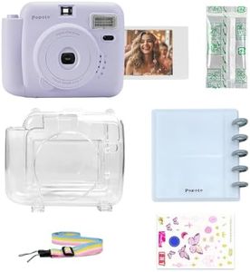 POPOTO Instant Camera with Crystal Shell, Mini 12 Instant Camera Decoration Stickers, Frames, Photo Album and More Accessory kit - Purple