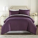 HC COLLECTION Duvet Cover - Purple King Size Duvet Cover - 3 Piece Soft Breathable Microfiber Duvet Cover Set with Zipper Closure & 2 Pillow Shams