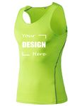 TOPTIE Custom Compression Shirt for Men, Personalized Tank Top, Sleeveless Base Layer Training Shirt-LIME-L