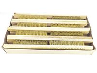 SWISSO 3 Row Soft Brass Bristol Brush Wooden Handle 9.5" Wire Brush Lot of 20