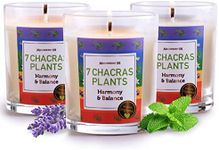 Magnificent 101 Set of 3 Long-Lasting 7 Chakras Plants Aromatherapy Candles | 10.5 Oz - 42-Hour Burn | 100% Soy Wax & Herbs | Ideal for Meditation, Energy Cleansing & Manifestation