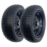 2-Pack Small 13x5.00-6 Flat-Free Tire with Rim,2.25"Offset Hub with 5/8" Ball Bushing,Diameter 12.2",Width 3.6" w/Grease Fitting,300lbs Capacity,13x5-6 No-Flat Solid Wheel,for Lawn mower,Garden Cart