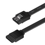 SATA Cable III, Benfei SATA Cable III 6Gbps Straight HDD SDD Data Cable with Locking Latch 18 Inch Compatible for SATA HDD, SSD, CD Driver, CD Writer - Black