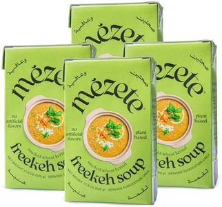 Mezete Smoky Freekeh Soup | Shelf Stable | Plant-Based | Instant Prepared Soup | Authentic Middle Eastern | Heat & Serve | Non-GMO | Packaged Meals & Side Dishes | 390g (Pack of 4)