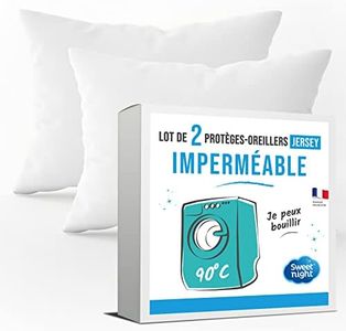 SWEET NIGHT Sweetnight - Lot de 2 Protège Oreillers 65x65 cm | Set de 2 | Imperméable et Micro Respirant | Souple et Silencieux | Lavable à 90°C | Zip de Fermeture