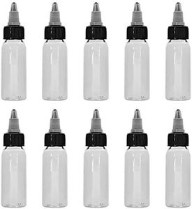Dekaim Dekaim - Botellas de tinta para tatuaje, 30 ml, con tapa giratoria, de plástico, vacía, pigmento, maquillaje, transparente (10 unidades)