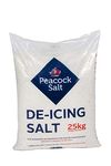 Peacock Salt 25KG Bag White De-Icing Rock Salt for Weeds Keeping Roads Paths and Driveways Clear of Ice and Snow Cleaner than Grit