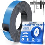 EFFEKTWERK - Magnetic Tape Roll - 3 Metre Long, 30 mm Wide - Extra Thick & Wide Magnetic Strips w/Strong Self-Adhesive Backing - Easy to Cut & Stick to Flat Surfaces
