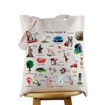 Dog Lover Tote Bag Mom Dog Owner Gift Dog's Alphabet Grocery Shopping Bag Pet Lover Shoulder Handbag Puppy Gift