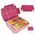 IJIAMY Bento Lunch Box Kids, Bento Box Lunch Box Adults with 5 Compartments and 1 Salad Dressing Containers, Snack Box for Kids and Adults Work School