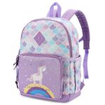 Toddler Backpacks Girls,VASCHY Kids' Cute Water Resistant Giltter Butterfly Daycare Bags for Preschool Kindergarten,Rucksack Schoolbag Bookbag for Children Rainbow Unicorn