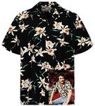 Paradise Found Original Hawaiian Shirt, Star Orchid, Tom Selleck, XL Black