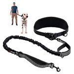 Tuff Pupper Heavy Duty Hands Free Dog Leash | One Large Dog Up to 125 lbs | Comfortable Shock Absorbing Bungee | Reflective Padded Handles | Lumbar Waist Belt 22-45" | Walking Jogging Running Leash