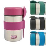 Polar Gear Insulated Food Flasks For Hot Food – Triple Layer Stainless Steel Hot Food Flask With Spoon – Keep Meals & Drinks Hot for 6 Hours & Cold for 6 Hours – Soup Flask For Work, School - Pink