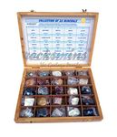 Rocksmins Collection of 25 Minerals in Wooden Box MI25WB a Set of 25 Big Mineral Specimen for Students School College Education Rocks Geology Kits Ideal Study Earth Science & Stones