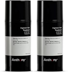 Anthony Ingrown Hair Treatment for Men (Pack of 2) – Gel Solution to Calm Down Razor Burn – Scar and Redness Eliminator, Bump Removal – 3 Fl. Oz