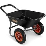 VonHaus Wheelbarrow 78L – Wheel Barrow Garden Cart – Heavy Duty Multi Use for Tools, Waste, Plants, Leaves, Transporting – Two Wheeled Pneumatic Tyres, Steel Frame, Soft Grip Handle – 2 Year Warranty