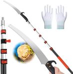 Manual Pole Saws for Tree Trimming,Reach 26 FT Telescoping Pole Saws with Long Pole,Tree Saw with 19" 3X Detachable Saw,Non-Slip Handle and Gloves,Tree Trimmer for Yard Garden Tree Palm Shrub