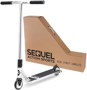 SEQUEL ACTION SPORTS Stunt Scooter, Aluminum Frame, 110mm Wheels, 220 lbs Weight Capacity, Ages 8+ (Silver - Street)