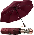Lejorain Skull Umbrellas for Rain Windproof - Mens Womens Black Automatic Strong Compact Umbrella Heavy Duty