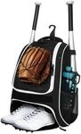 Youth Baseball Bag - Bat Backpack for Baseball, T-Ball & Softball Equipment & Gear, Bat & Glove Holder Gift, Large Main Compartment for Helmet & accessories, Separate Shoes Compartment, Fence Hook