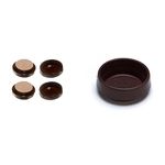 Merriway® BH00154 Castor Caster Cups with Felt Pad, Small Brown Outer Dimension 54 mm - Pack of 4 Pieces & ® BH00019 Castor Caster Cups, Outer Dimension 54 mm Small, Brown - Pack of 8 Pieces