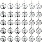 30 Pcs 1.6 Inch Mirror Disco Ball 50's 60's 70's Disco Party Hanging Decoration DJ Light Effect Silver Stage Props Hanging Disco Ball for Christmas Tree Ornament Decoration Game Accessories