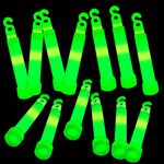 VIHOSE 100 Pcs 4" Green Glow Sticks Bulk Emergency Light Sticks Survival Glow in The Dark Sticks for Camping Hiking Earthquake Activities Supplies Party Favors