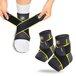 BRACOO Adjustable Ankle Support, Compression Foot Support Men & Women, Breathable Ankle Brace for Relief Sprain, Achilles tendinitis, Plantar Fasciitis, Swelling, FS60, 1 Pair (Black, L/XL)