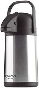 Universal 3.2 Quart / 3 Liter (102 Oz) Stainless Steel Coffee Carafe, Airpot Vacuum Insulated Pump Thermos, Thermal Coffee Carafe