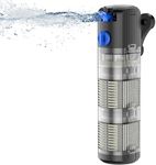 FREESEA Aquarium Filter Fish Tank: 8W Submersible Internal Power Filter 3-Stage Filtration System for 40-100 Gallon Turtle Tanks