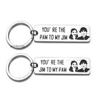 Good Goody The Office Keychain (set of 2) | The Office You're the Jim to my pam keyring | Dunder Mifflin Michael Scott Keychains for couples | Office tv show