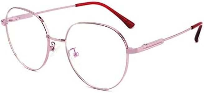 LANLANG Reading Glasses1.5 for women with Flex Memory Titanium, blue light filter glasses, reading aid, 0~4 diopters, anti blue, cute, round, high definition, high transparency, Purple, 1.5 diopters