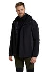 Mountain Warehouse Thunderstorm Mens 3 in 1 Jacket - Breathable Mens Coat, Waterproof Rain Coat, Taped Seams, Detachable Inner Fleece Rain Jacket - For Travelling Dark Grey M