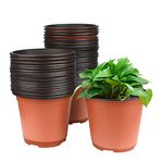 KINGLAKE 50Pcs Plastic Plant Pots 15 cm Nursery Seedlings Pots Seed Starting Pots Flower Plant Container